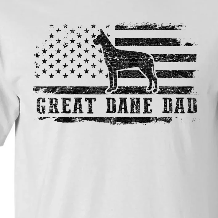 Great Dane Dad Distressed American Flag Patriotic Dog Tall T-Shirt