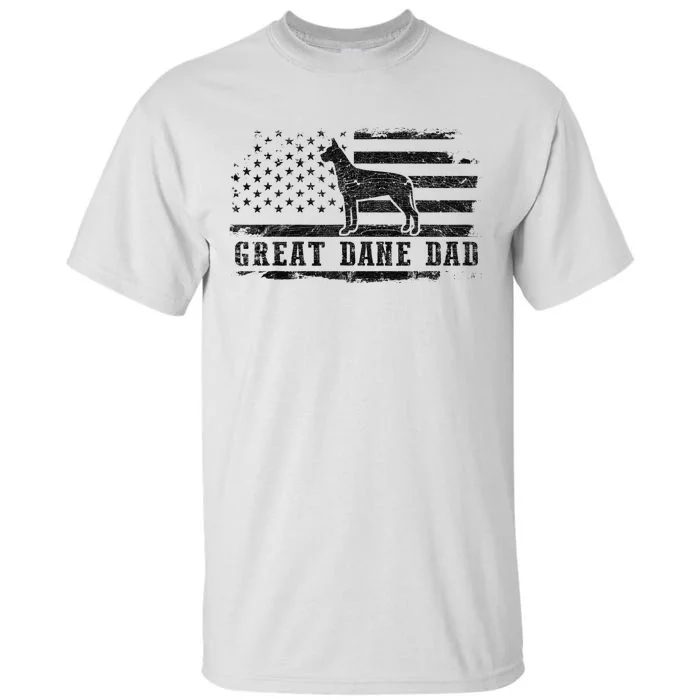 Great Dane Dad Distressed American Flag Patriotic Dog Tall T-Shirt