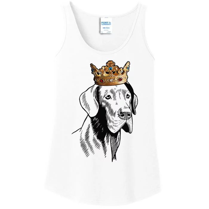 Great Dane Dog Wearing Crown Ladies Essential Tank