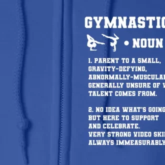 Gymnastics Dad Definition Gymnast Dad Gymnastics Father Gift Full Zip Hoodie