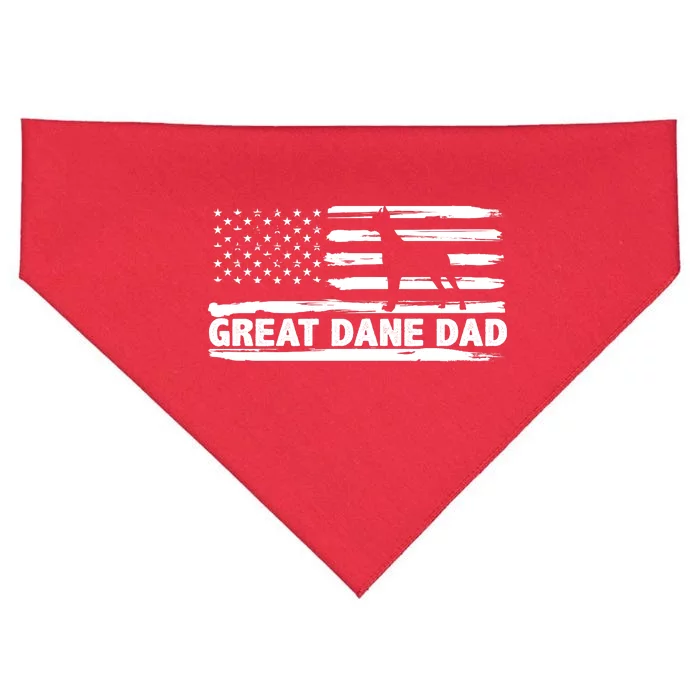 Great Dane Dad Distressed American Flag Patriotic Dog USA-Made Doggie Bandana