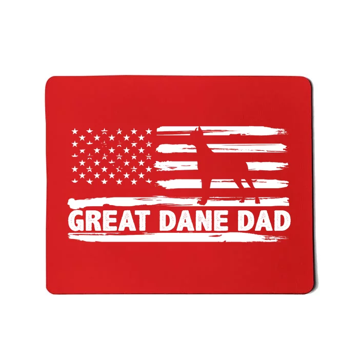 Great Dane Dad Distressed American Flag Patriotic Dog Mousepad