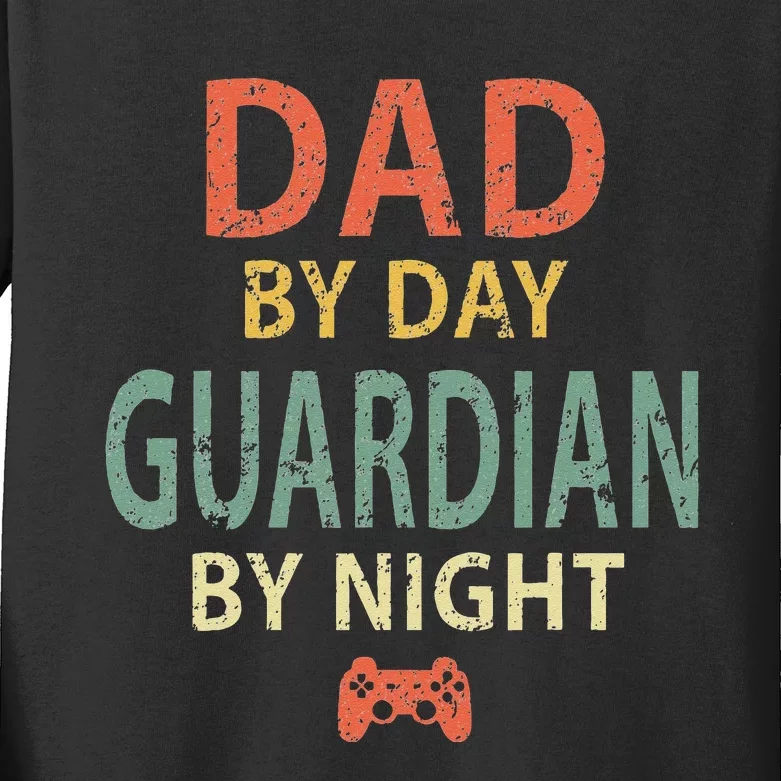 Gamer Dad Dad By Day Guardian By Night Gaming Kids Long Sleeve Shirt