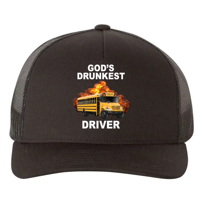 Gods Drunkest Driver Funny School Bus Yupoong Adult 5-Panel Trucker Hat