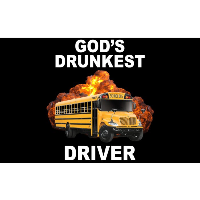 Gods Drunkest Driver Funny School Bus Bumper Sticker