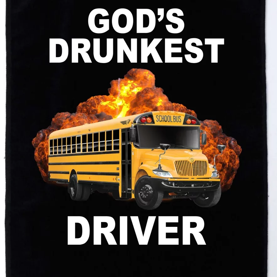 Gods Drunkest Driver Funny School Bus Platinum Collection Golf Towel