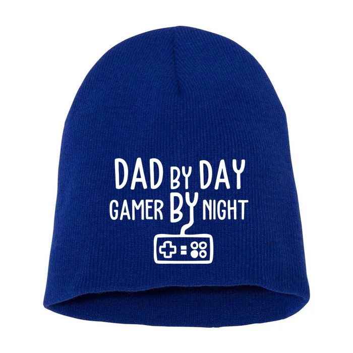 Gamer Dad Dad By Day Gamer By Night Funny Gaming Dad Great Gift Short Acrylic Beanie