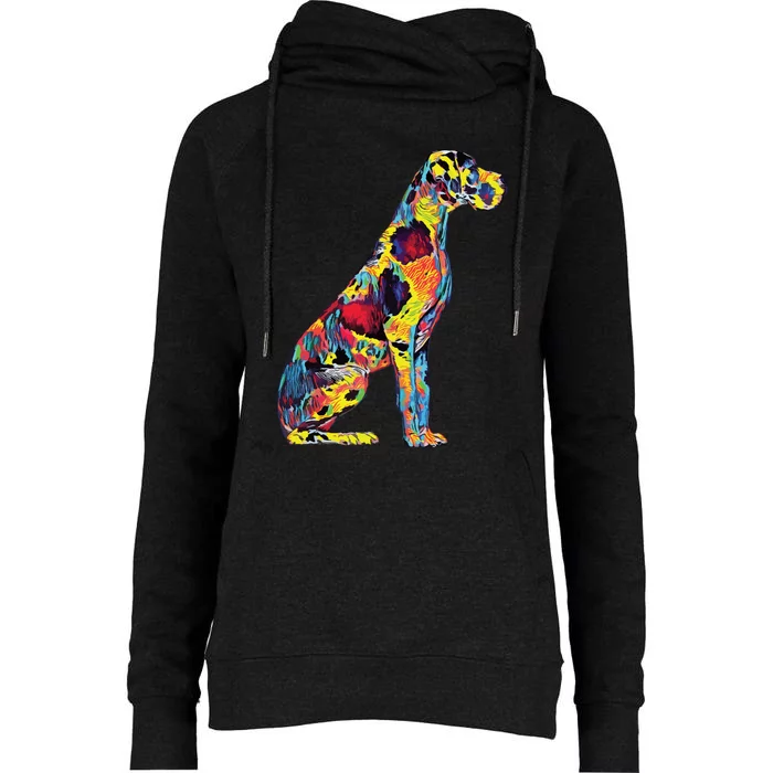 Great Dane Dog Womens Funnel Neck Pullover Hood