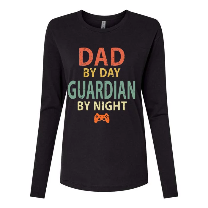 Gamer Dad. Dad by Day Guardian By Night Gaming Womens Cotton Relaxed Long Sleeve T-Shirt