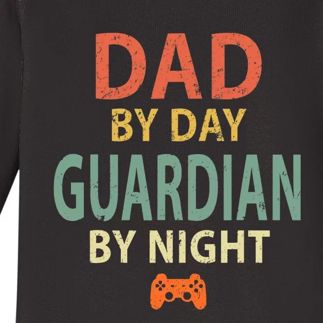 Gamer Dad. Dad by Day Guardian By Night Gaming Baby Long Sleeve Bodysuit