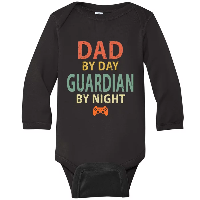 Gamer Dad. Dad by Day Guardian By Night Gaming Baby Long Sleeve Bodysuit