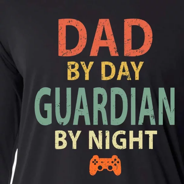 Gamer Dad. Dad by Day Guardian By Night Gaming Cooling Performance Long Sleeve Crew