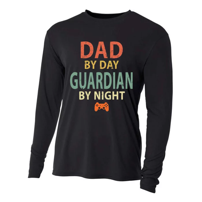 Gamer Dad. Dad by Day Guardian By Night Gaming Cooling Performance Long Sleeve Crew