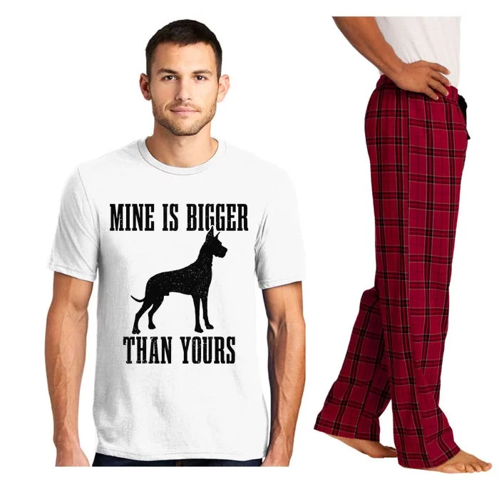 Great Dane Dog Mine Is Bigger Than Yours Great Dane Mom Dad Pajama Set