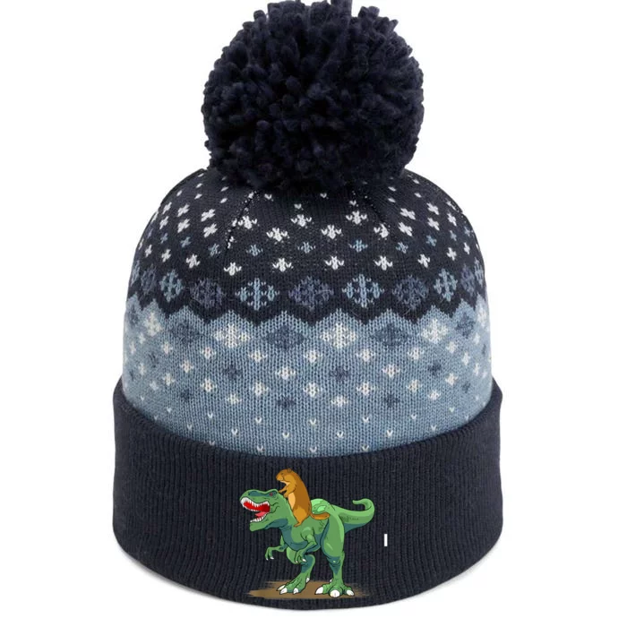 GroundHog Day Dinosaur Gift Shadow The Baniff Cuffed Pom Beanie