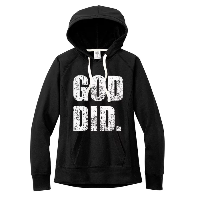 God Did Distressed Women's Fleece Hoodie