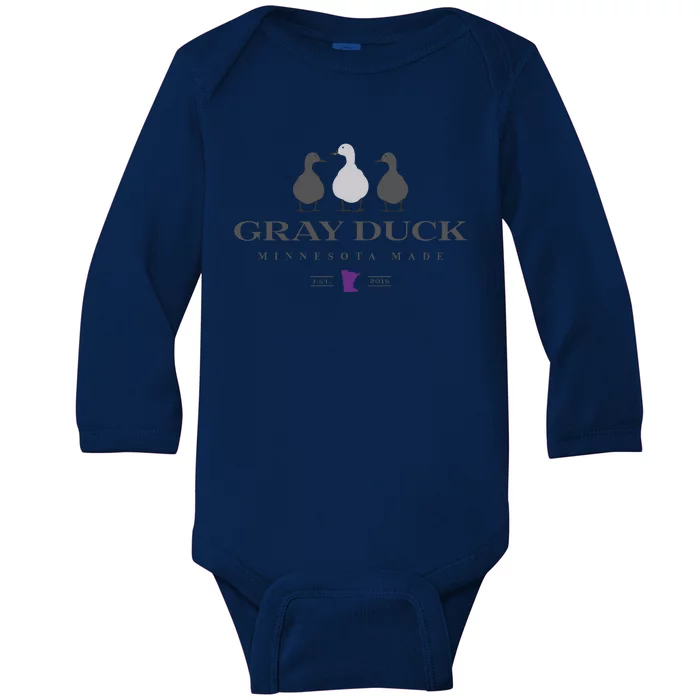 Gray Duck Ducks Baby Long Sleeve Bodysuit