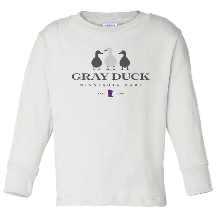 Gray Duck Ducks Toddler Long Sleeve Shirt