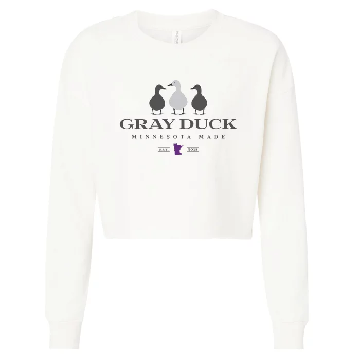 Gray Duck Ducks Cropped Pullover Crew