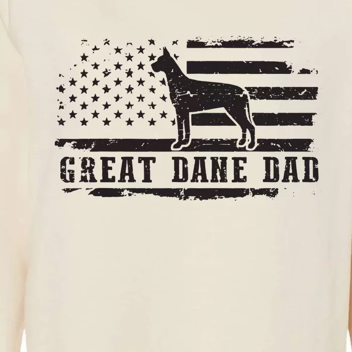 Great Dane Dad Distressed American Flag Patriotic Dog Womens California Wash Sweatshirt