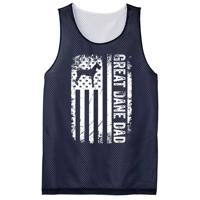 Great Dane Dad American US Flag Dog Mesh Reversible Basketball Jersey Tank