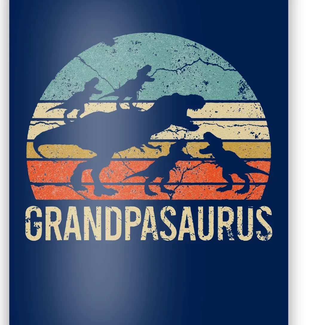 Grandpa Dinosaur Dad Gift Funny Grandpasaurus 4 Four Poster