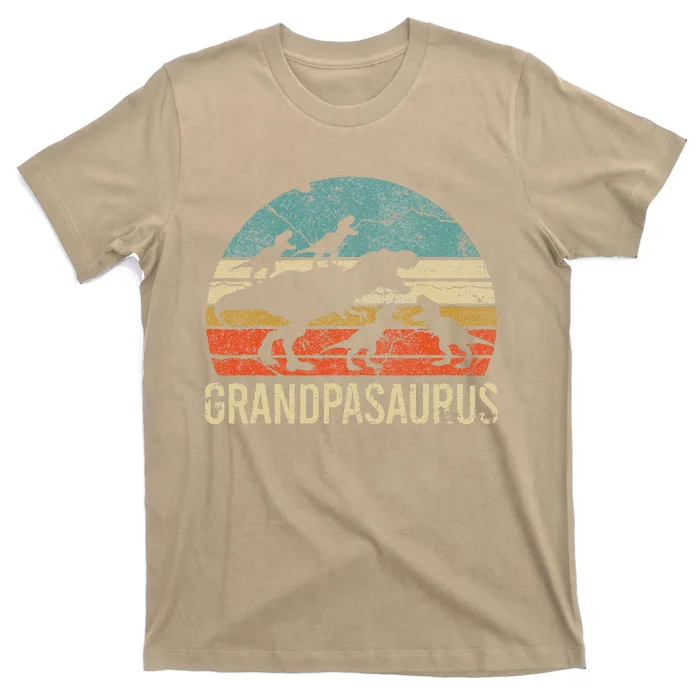 Grandpa Dinosaur Dad Gift Funny Grandpasaurus 4 Four T-Shirt