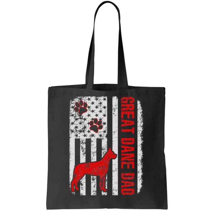 Great Dane Dad American Flag Gift Tote Bag