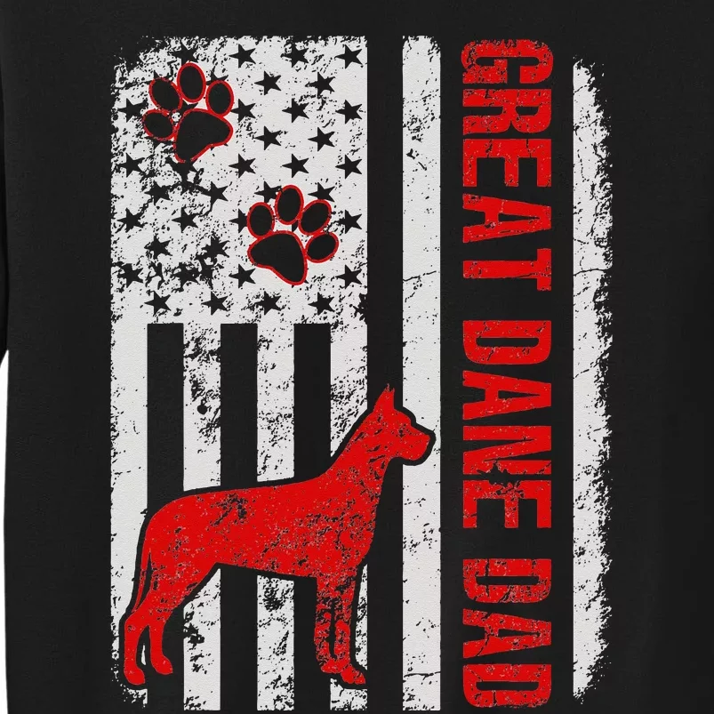 Great Dane Dad American Flag Gift Tall Sweatshirt