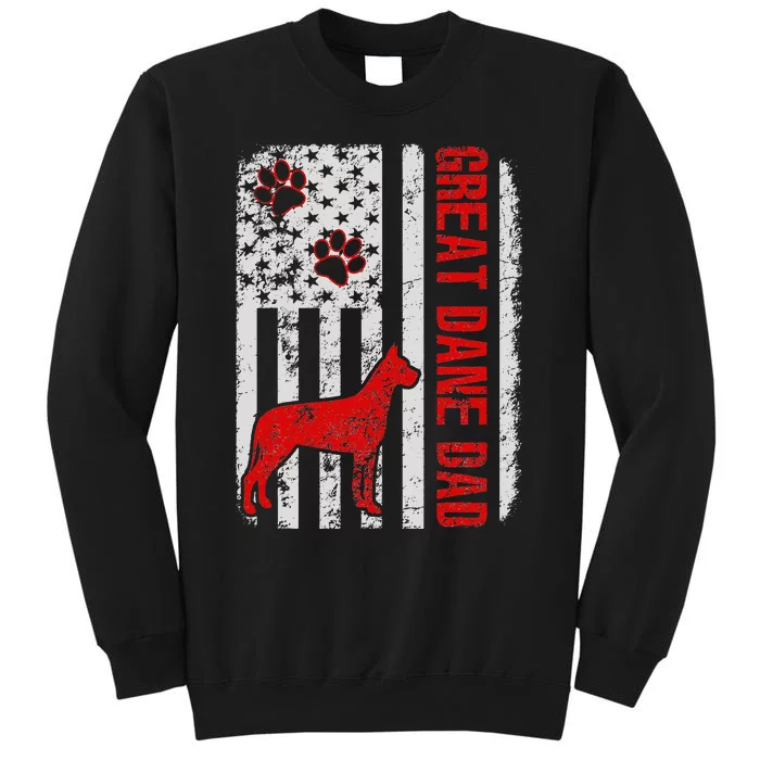 Great Dane Dad American Flag Gift Tall Sweatshirt