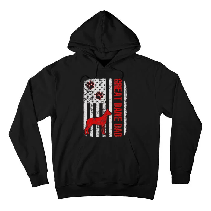 Great Dane Dad American Flag Gift Tall Hoodie