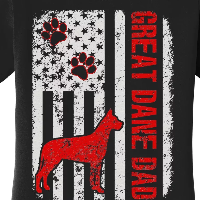 Great Dane Dad American Flag Gift Women's T-Shirt