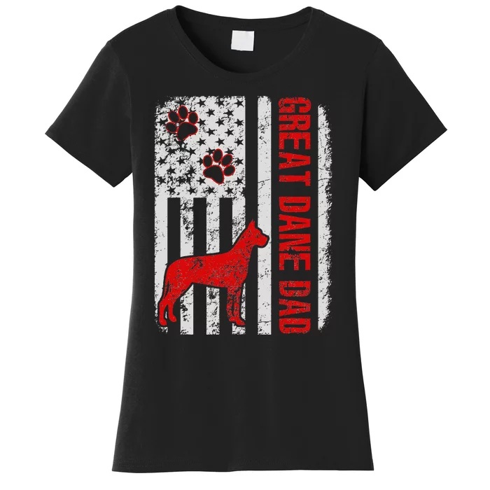 Great Dane Dad American Flag Gift Women's T-Shirt