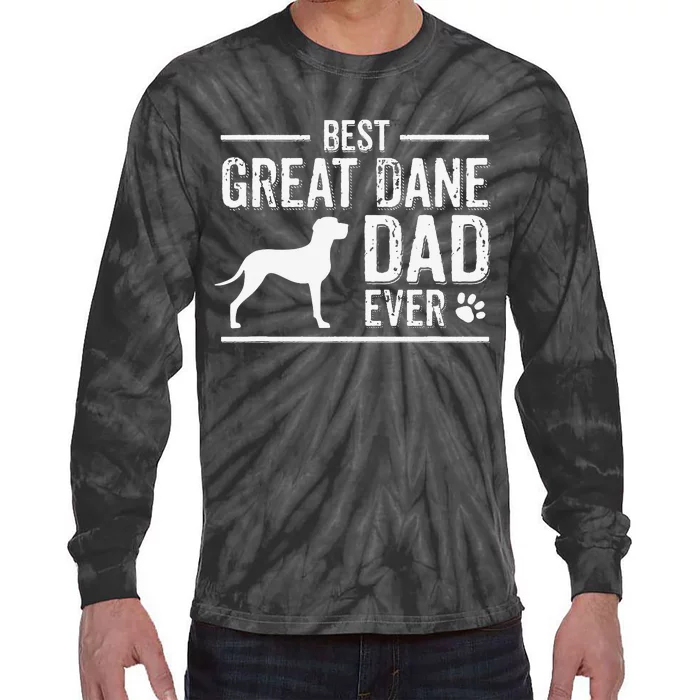 Great Dane Dad Best Dog Owner Ever Tie-Dye Long Sleeve Shirt