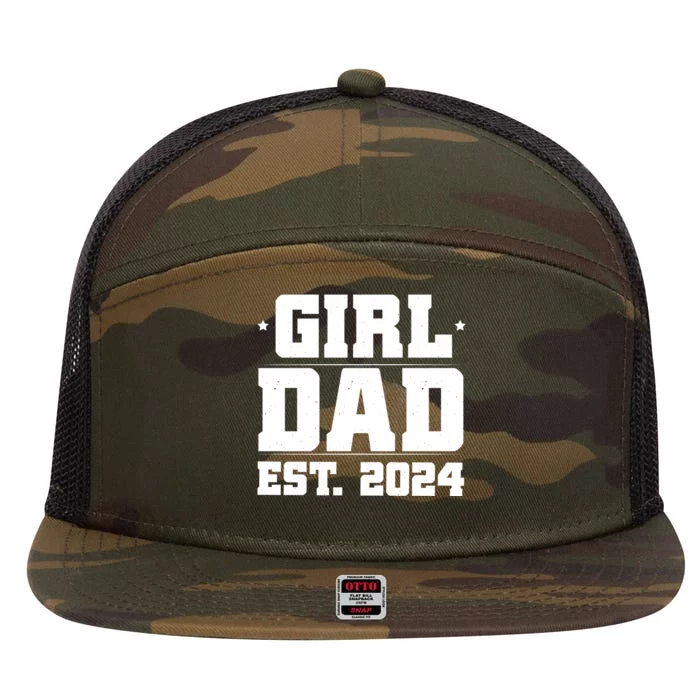 Girl Dad Est 202a4 7 Panel Mesh Trucker Snapback Hat