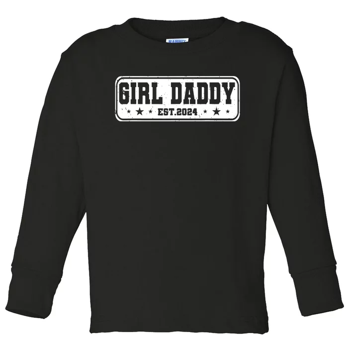 Girl Daddy Est 2024 To Be Gifts For 1st Time Dad Toddler Long Sleeve Shirt