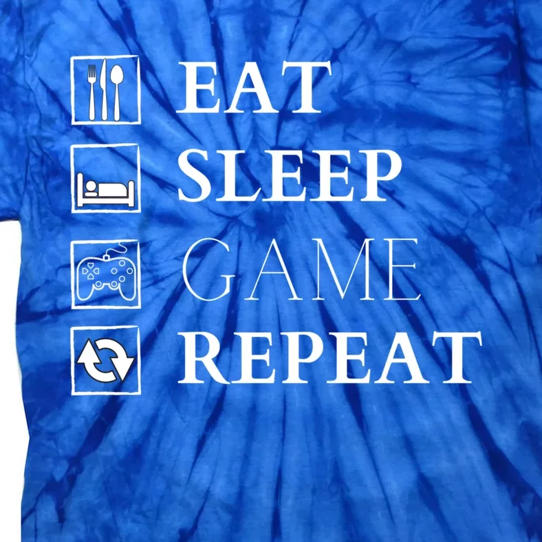 Gamer Design Eat Sleep Game Repeat Funny Gift Tie-Dye T-Shirt