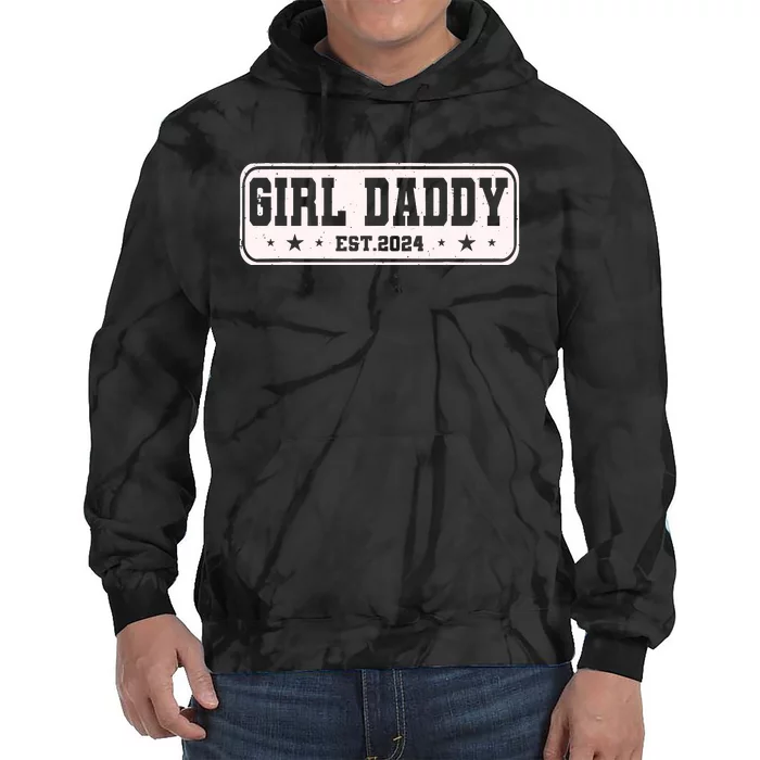 Girl Daddy Est 2024 To Be Gifts For 1st Time Dad Tie Dye Hoodie