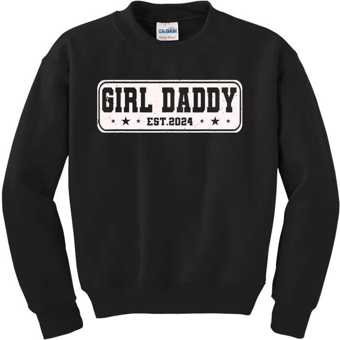 Girl Daddy Est 2024 To Be Gifts For 1st Time Dad Kids Sweatshirt