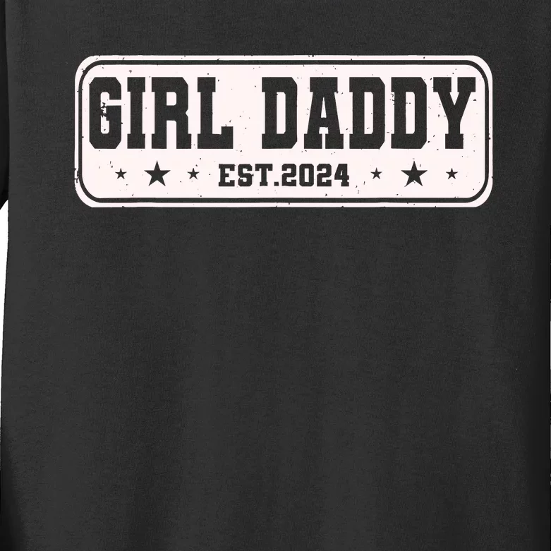 Girl Daddy Est 2024 To Be Gifts For 1st Time Dad Kids Long Sleeve Shirt