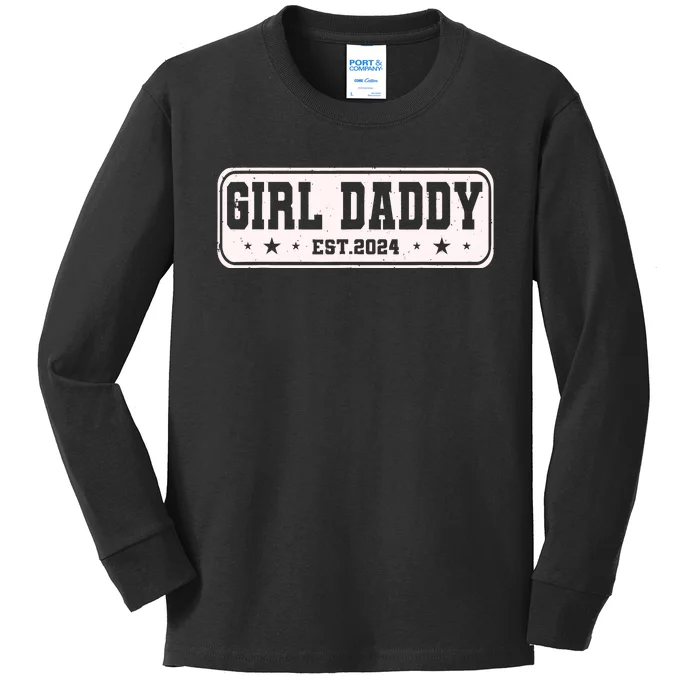 Girl Daddy Est 2024 To Be Gifts For 1st Time Dad Kids Long Sleeve Shirt