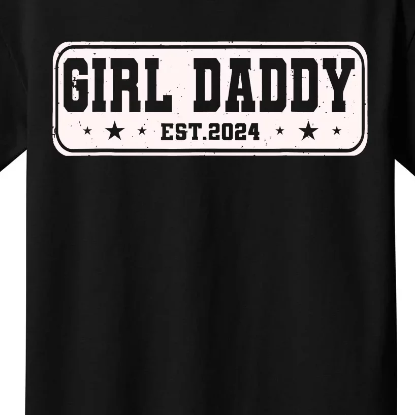 Girl Daddy Est 2024 To Be Gifts For 1st Time Dad Kids T-Shirt