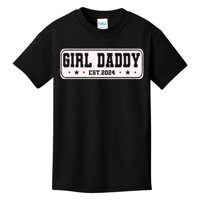 Girl Daddy Est 2024 To Be Gifts For 1st Time Dad Kids T-Shirt