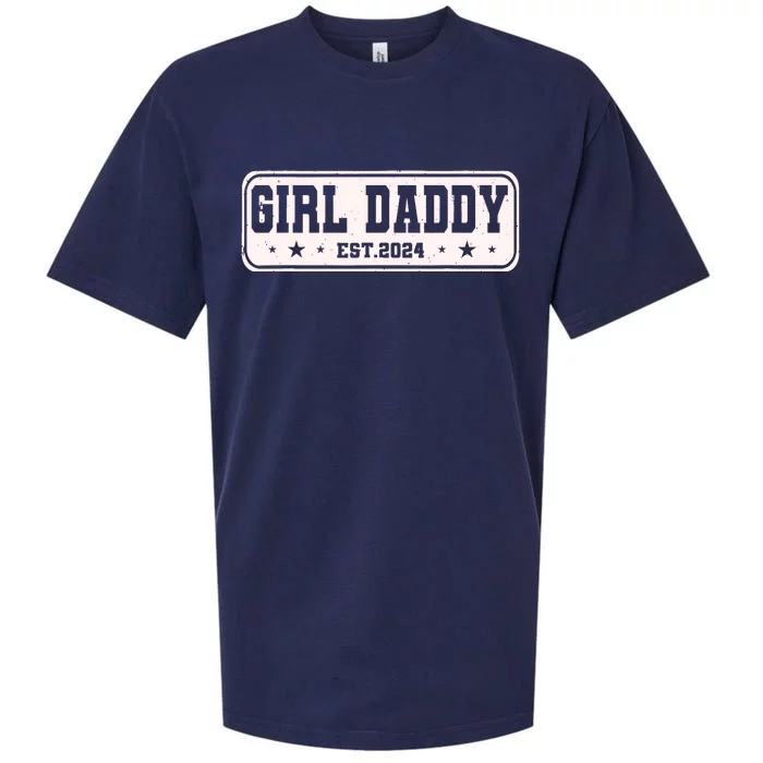 Girl Daddy Est 2024 To Be Gifts For 1st Time Dad Sueded Cloud Jersey T-Shirt