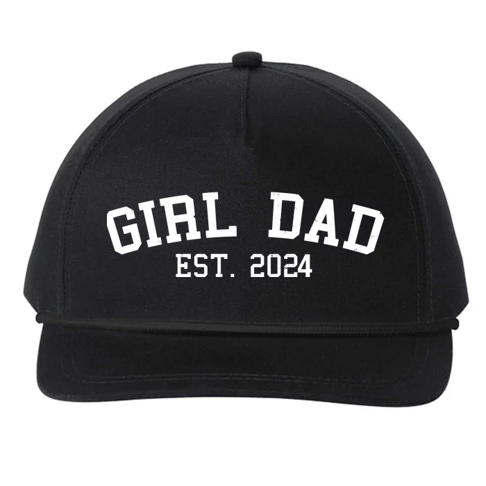 Girl Dad Est 2024 Celebrating New Baby Dad Snapback Five-Panel Rope Hat