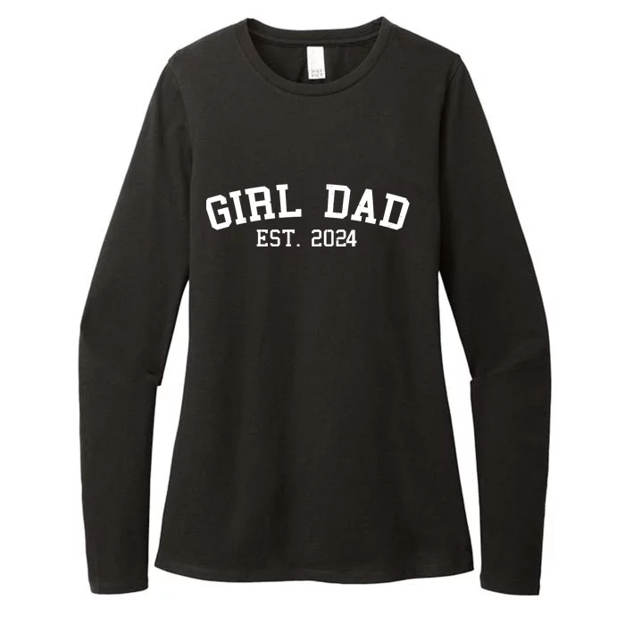 Girl Dad Est 2024 Celebrating New Baby Dad Womens CVC Long Sleeve Shirt