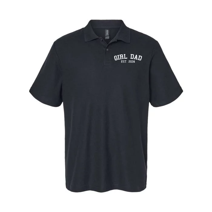 Girl Dad Est 2024 Celebrating New Baby Dad Softstyle Adult Sport Polo