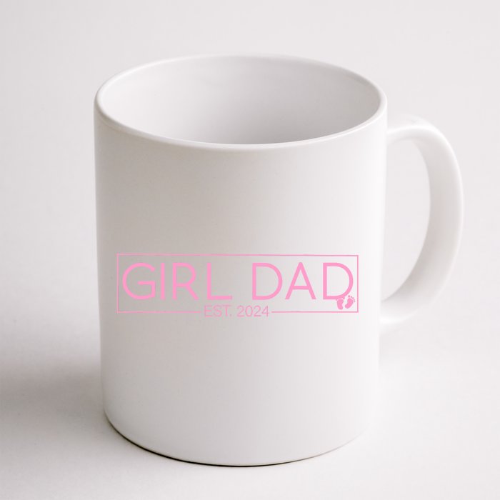 Girl Dad Est 2024 Newborn Daddy Father Baby Girl Front & Back Coffee Mug