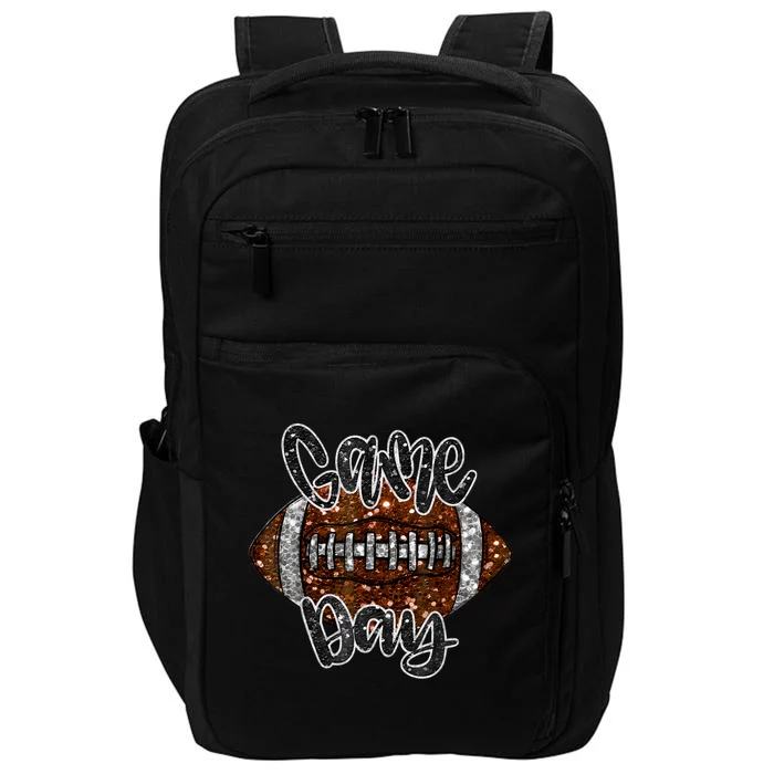 Game Day Football Bling Bling Football Lover Fall Autumn Impact Tech Backpack