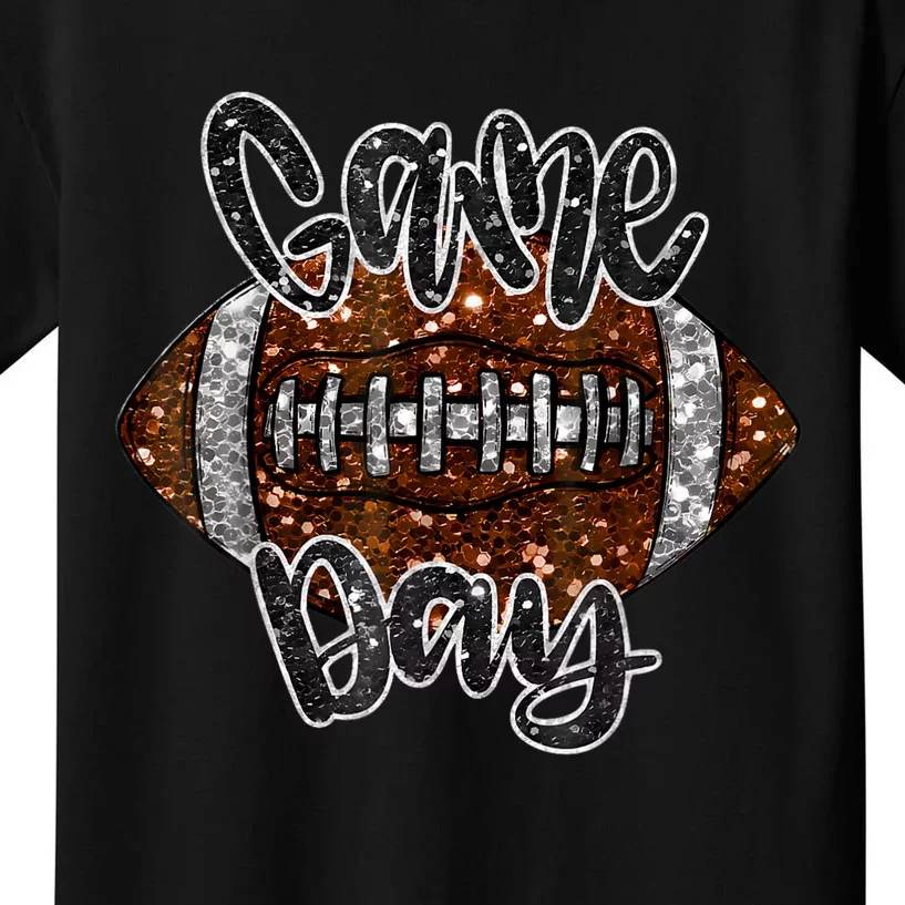 Game Day Football Bling Bling Football Lover Fall Autumn Kids T-Shirt